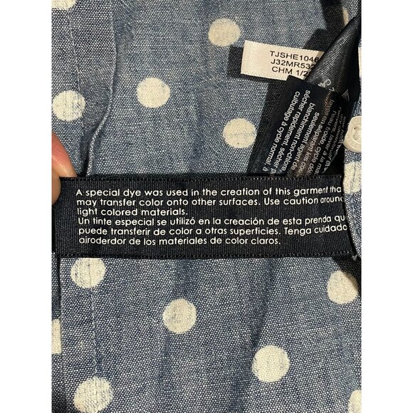 Tommy Hilfiger Womens Polka Dot Sleeveless Button-Down Shirt L/G - Picture 14 of 14